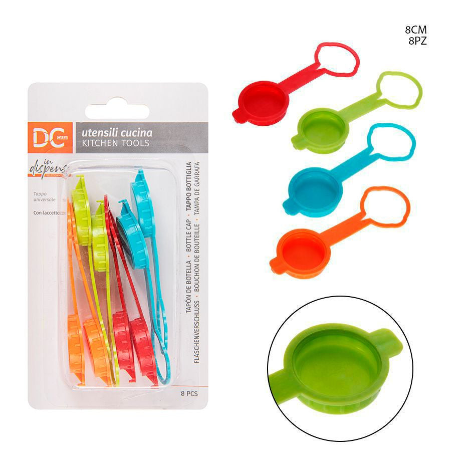 Dc - Tappo Bottiglia Plastica con collarino 8Cm 8Pz