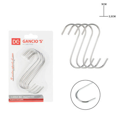 Dc - Gancio "S" Inox 3.3X9Cm 4Pz