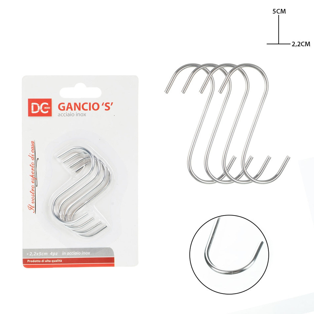 Dc - Gancio S Inox 2.2X5Cm 4Pz