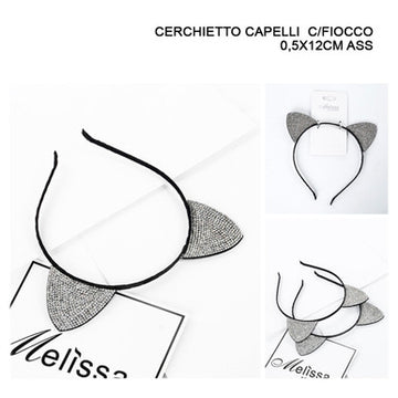 Melissa - Cerchietto Capelli con Orecchie 05X12Cm Assortiti