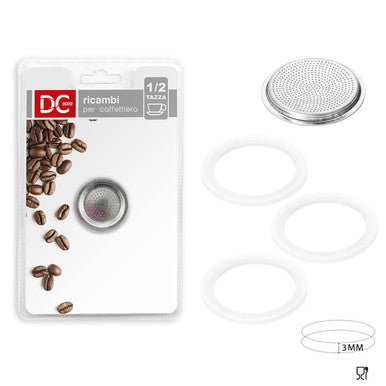 Dc - Guarnizione 3Pz+Filtro Caffettiera  1/2Tz