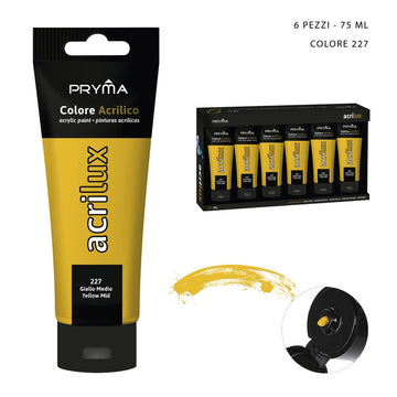 Pryma - Colore acrilico 75Ml  N.227 giallo medio