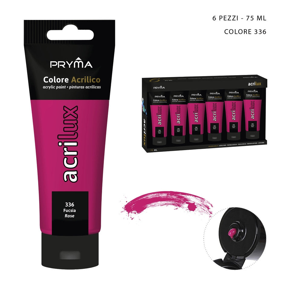 Pryma - Colore acrilico 75Ml N.336 fucsia