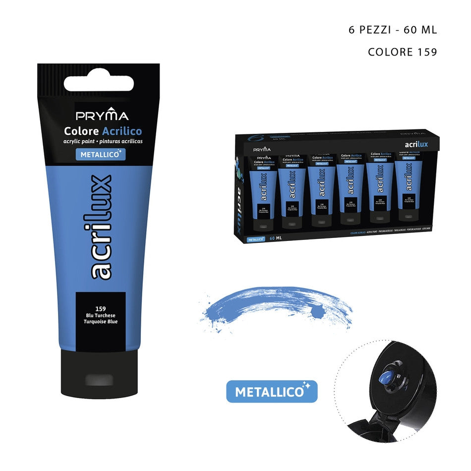 Pryma - Colore acrilico metal 60Ml n.159 blu turch