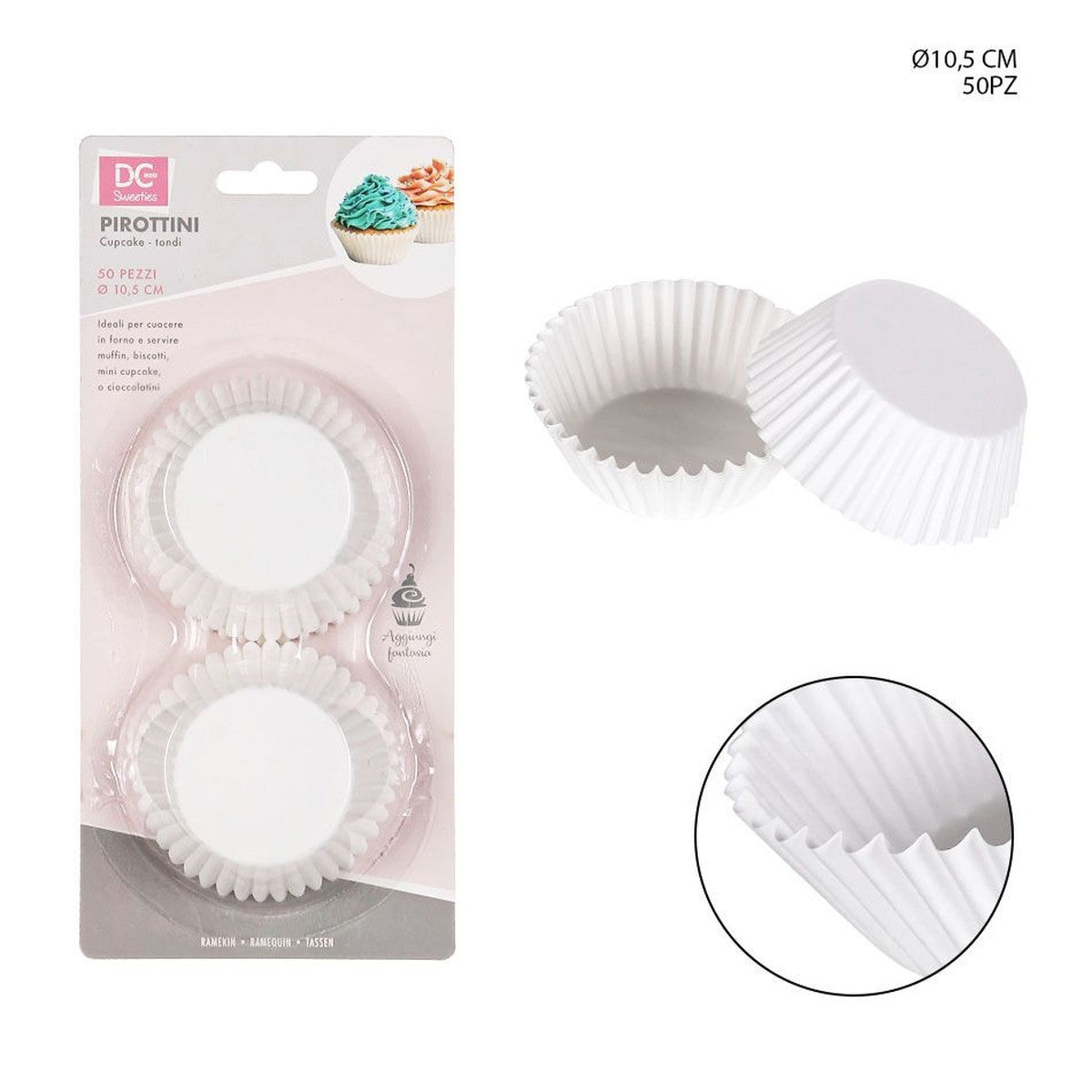 Dc - Pirottini Carta Cupcake 105Mm 50Pz Bianco