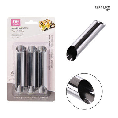 Dc - Stampo Cannolo Inox 12.5X2.5Cm 3Pz