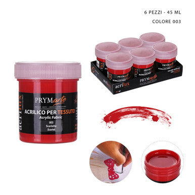 Pryma - Colore acrilico metal 60Ml n.003 scarlatto