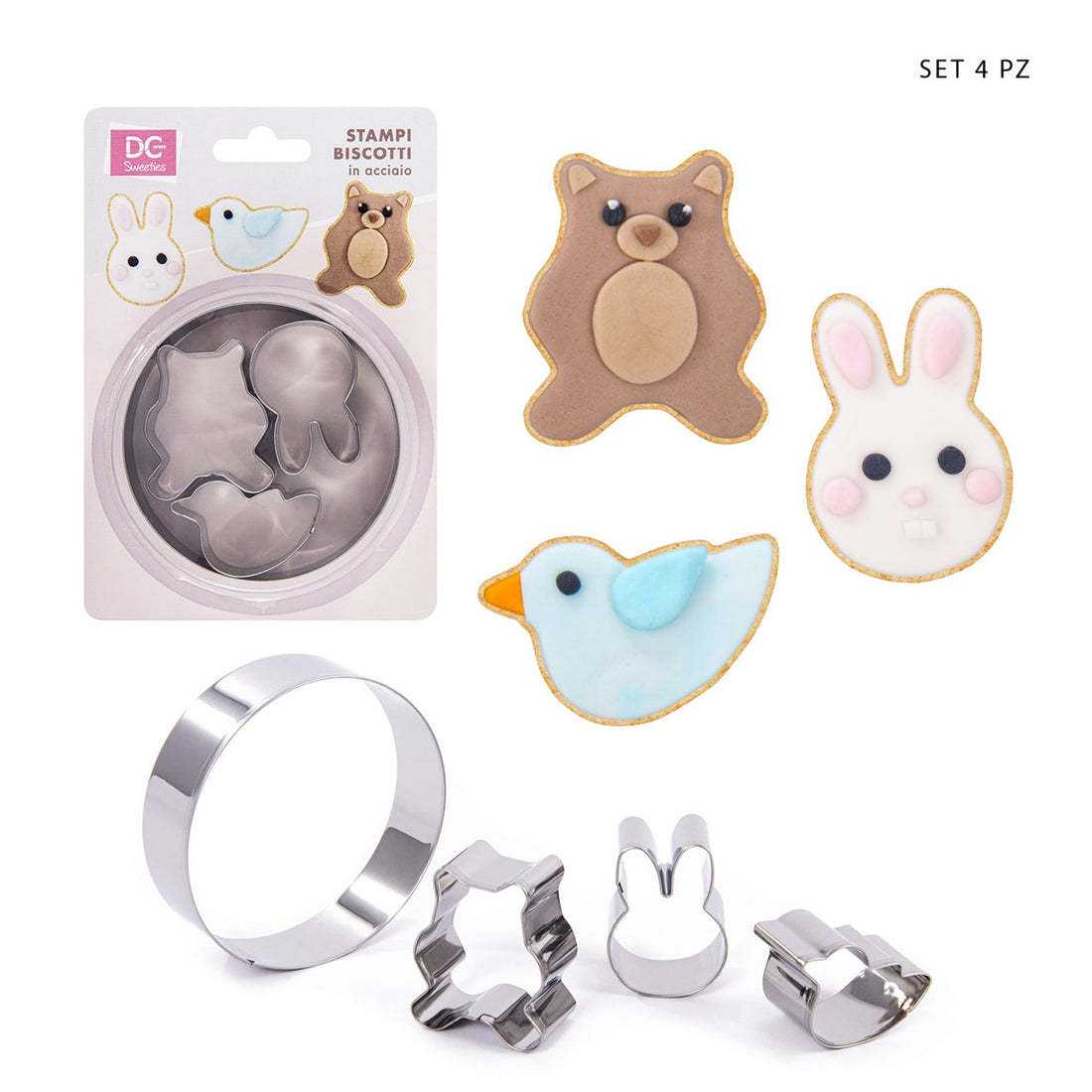 Dc - Formine Dolci Inox Animali 5-8Cm 4Pz