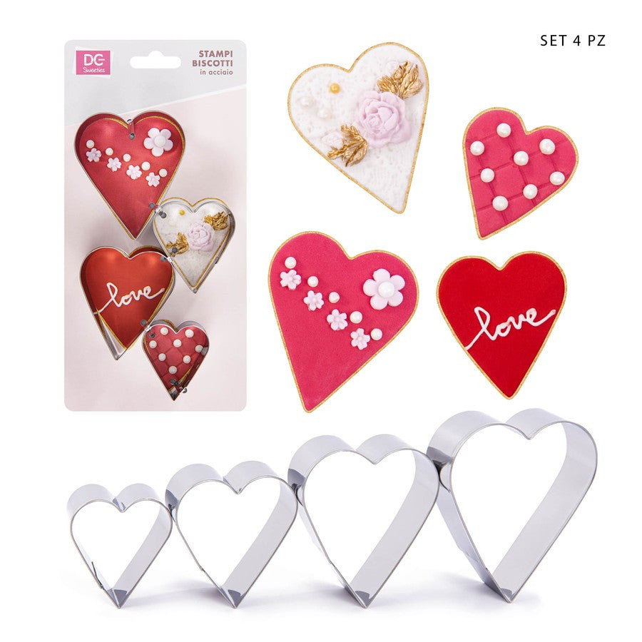 Dc - Formine Dolci Inox Cuore 4.5-8Cm 4Pz