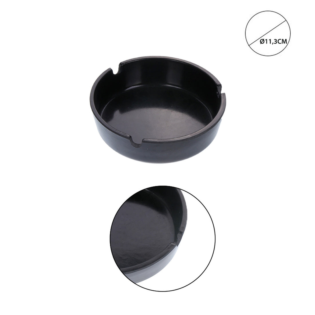 Dc - Posacenere Plastica Tondo 10Cm Nero