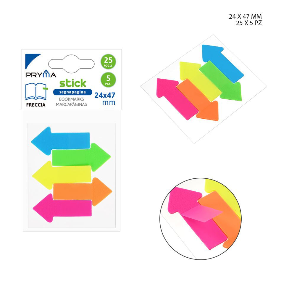 Pryma - Stick Segnapagina Freccia 24X47Mm 25Ff 5Pz