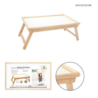 Dc - Tavolino Da Letto Pieghevole Legno 50X30X23Cm