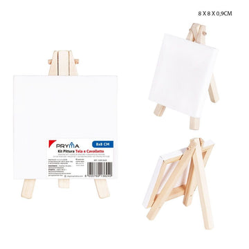 Pryma - Cavalletto legno + tela pittura  8x8Cm