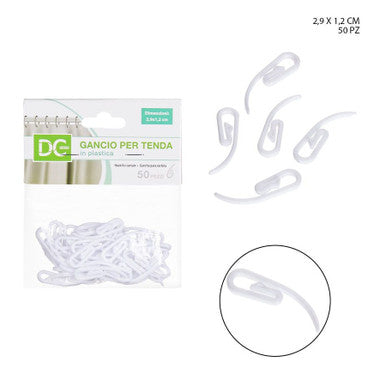 Dc - Gancio Tenda Plastica 2.9X1.2Cm 50Pz