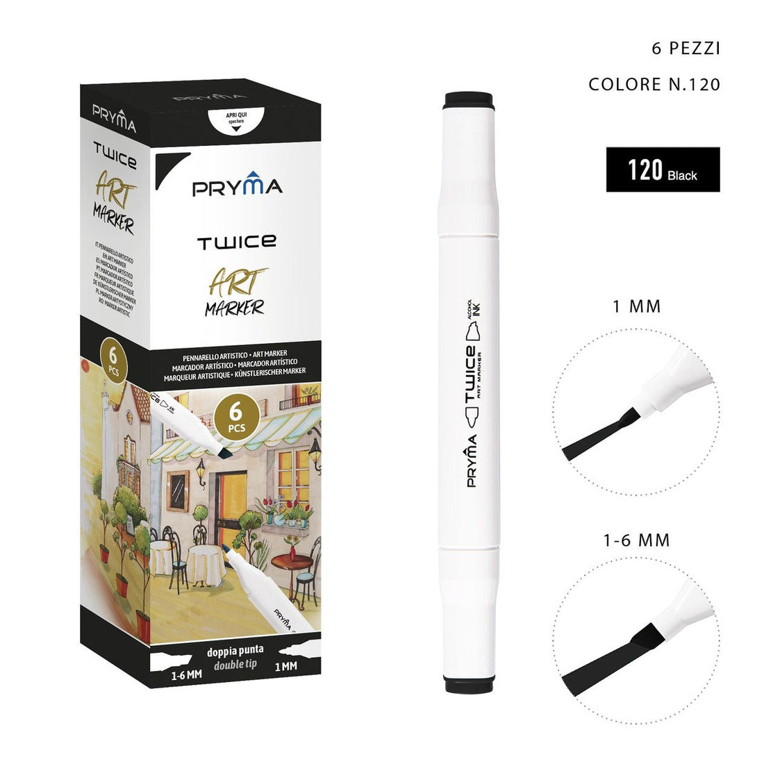 Pryma - Marcatore D/Punta Twice 2-5/3Mm Col.120