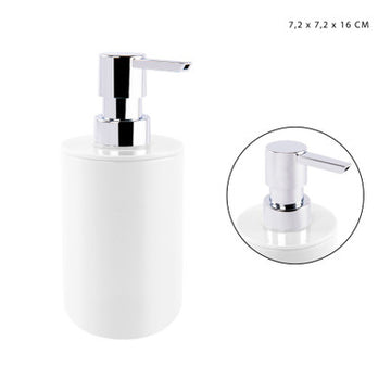 Dc Casa - Porta Sapone Liquido Plastica 7.2X7.2X16Cm Bianco