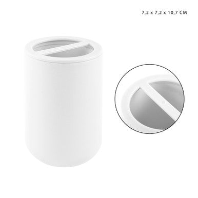 Dc -Porta Spazzolini Plastica 7.2X7.2X10.7Cm Bianco