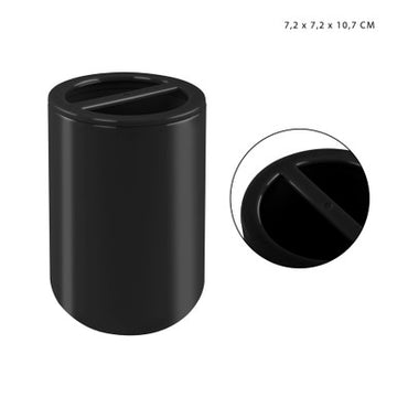 Dc -Porta Spazzolini Plastica 7.2X7.2X10.7Cm Nero