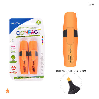 Pryma - Evidenziatore compact fluo arancio