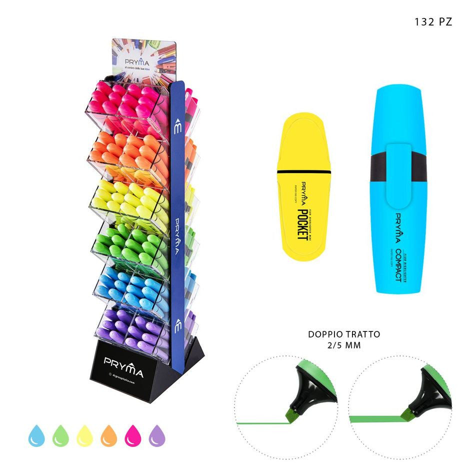 Pryma - Evidenziatore standard+mini fluo