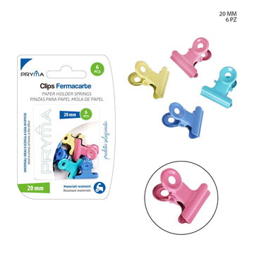 Pryma - Clips Fermacarte Metallo 20Mm 6Pz Bl.