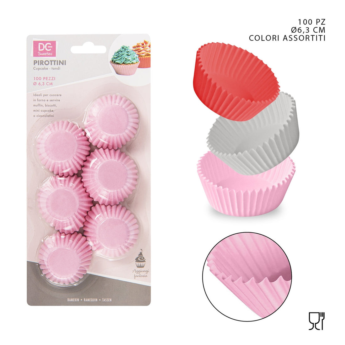 Dc - Pirottini Carta Cupcake 63Mm 100Pz