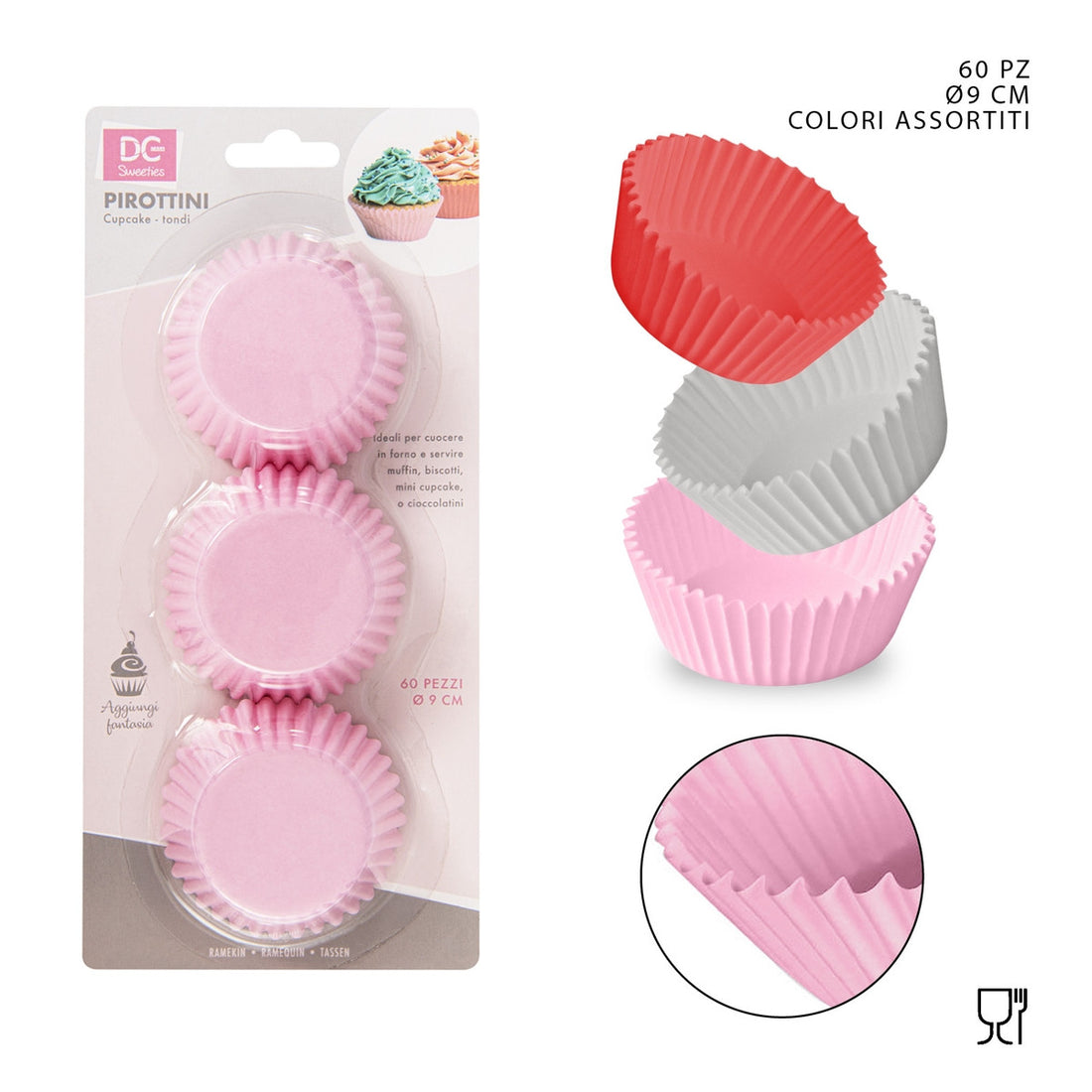 Dc - Pirottini Carta Cupcake 90Mm 60Pz