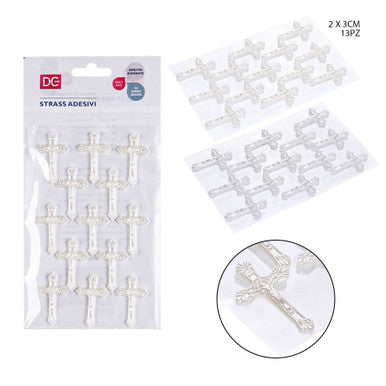 Dc Casa - Decorazione Adesiva croce 2x3Cm 13Pz