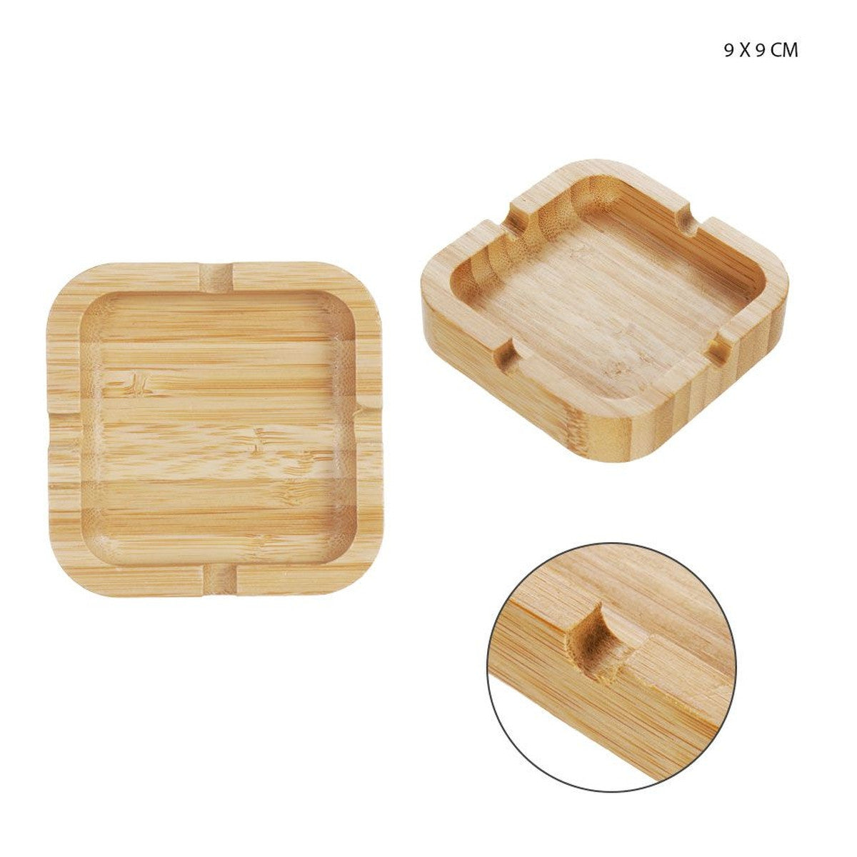 Dc Casa - Posacenere Bambu 9Cm Quadrato