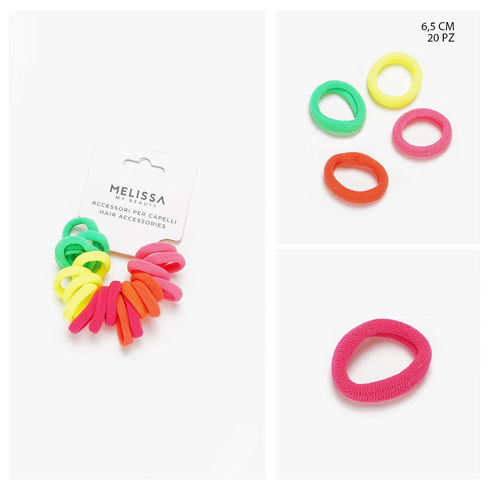 Melissa - Elastico Capelli 6.5Cm 20Pz Fluo