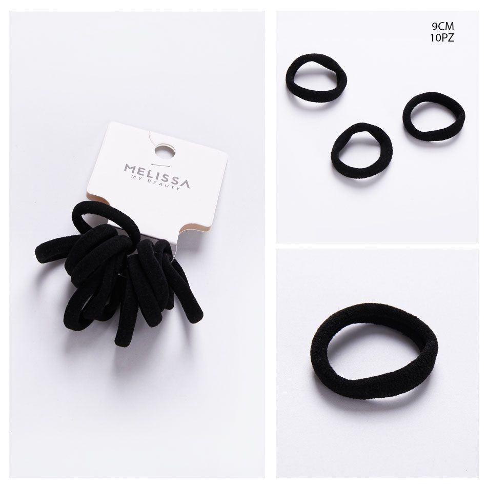 Melissa - Elastico Capelli 9Cm 10Pz Nero