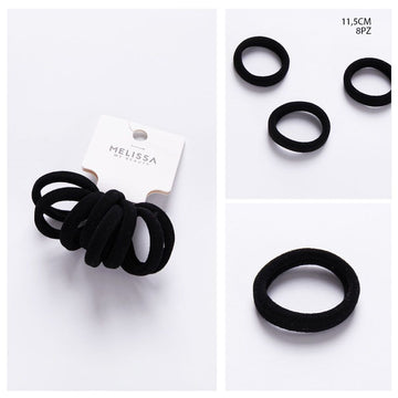 Melissa - Elastico Capelli 11.5Cm 8Pz Nero