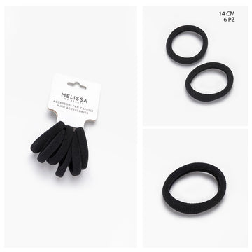 Melissa - Elastico Capelli 14Cm 6Pz Nero