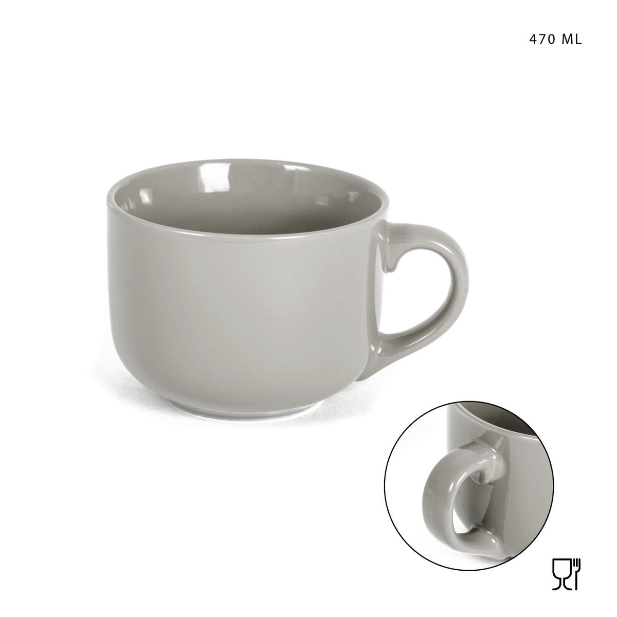 Dc - Tazza Con Manico Gres 470Ml Grigio