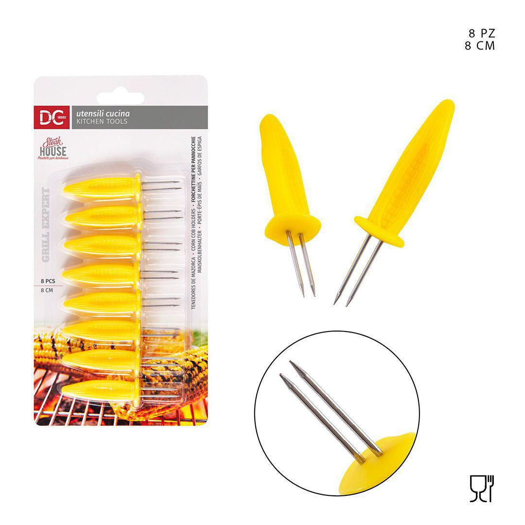 Dc Forchettine Pannocchie Acciaio 8Cm 8Pz