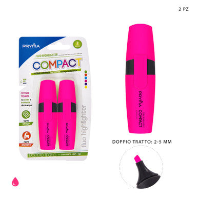 Pryma - Evidenziatore compact fluo fucsia