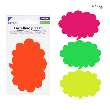 Pryma - Cartellino Prezzo Nuvola 10X7Cm 10Pz Bl.