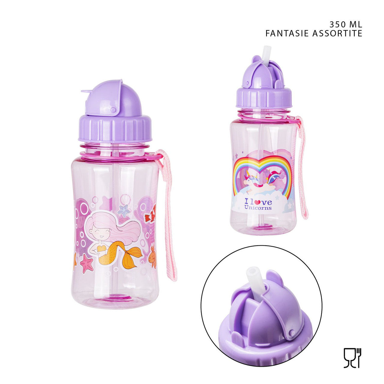 Dc Casa - Borraccia Plastica 350Ml Fantasie Assortite