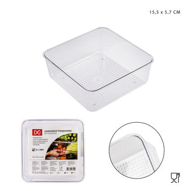 Dc Casa - Contenitore Plastica Trasparente 15.5x5.7Cm