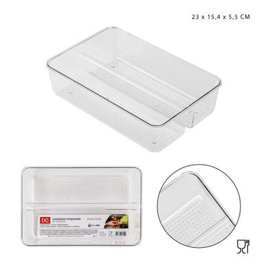 Dc Casa - Contenitore Plastica Trasparente 2P 23x15.4x5.5Cm