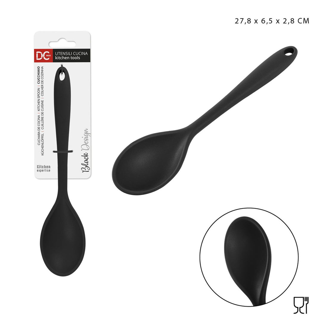 Dc Casa L/Black Cucchiaio Silicone 27.8X6.5X2.8Cm