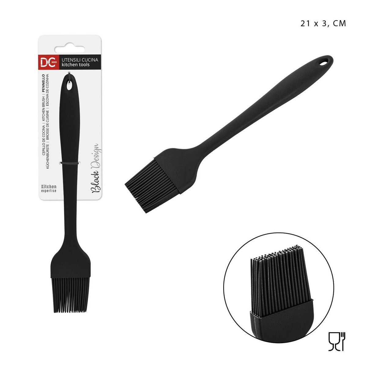 Dc Casa - L/Black Pennello Silicone 21X3.5x1.3Cm