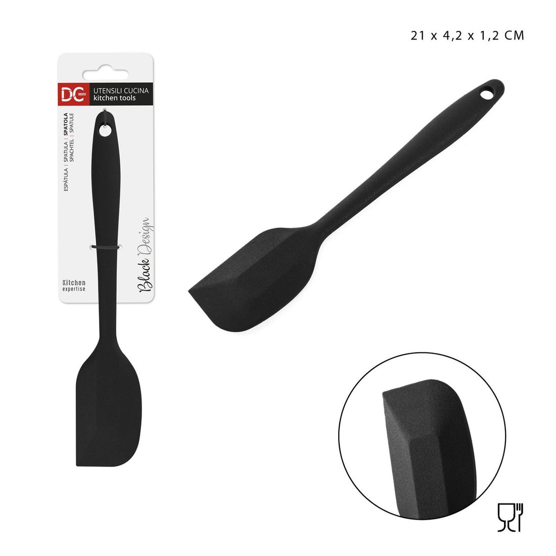 Dc Casa - L/Black Spatola Silicone 21x4.2x1.2Cm