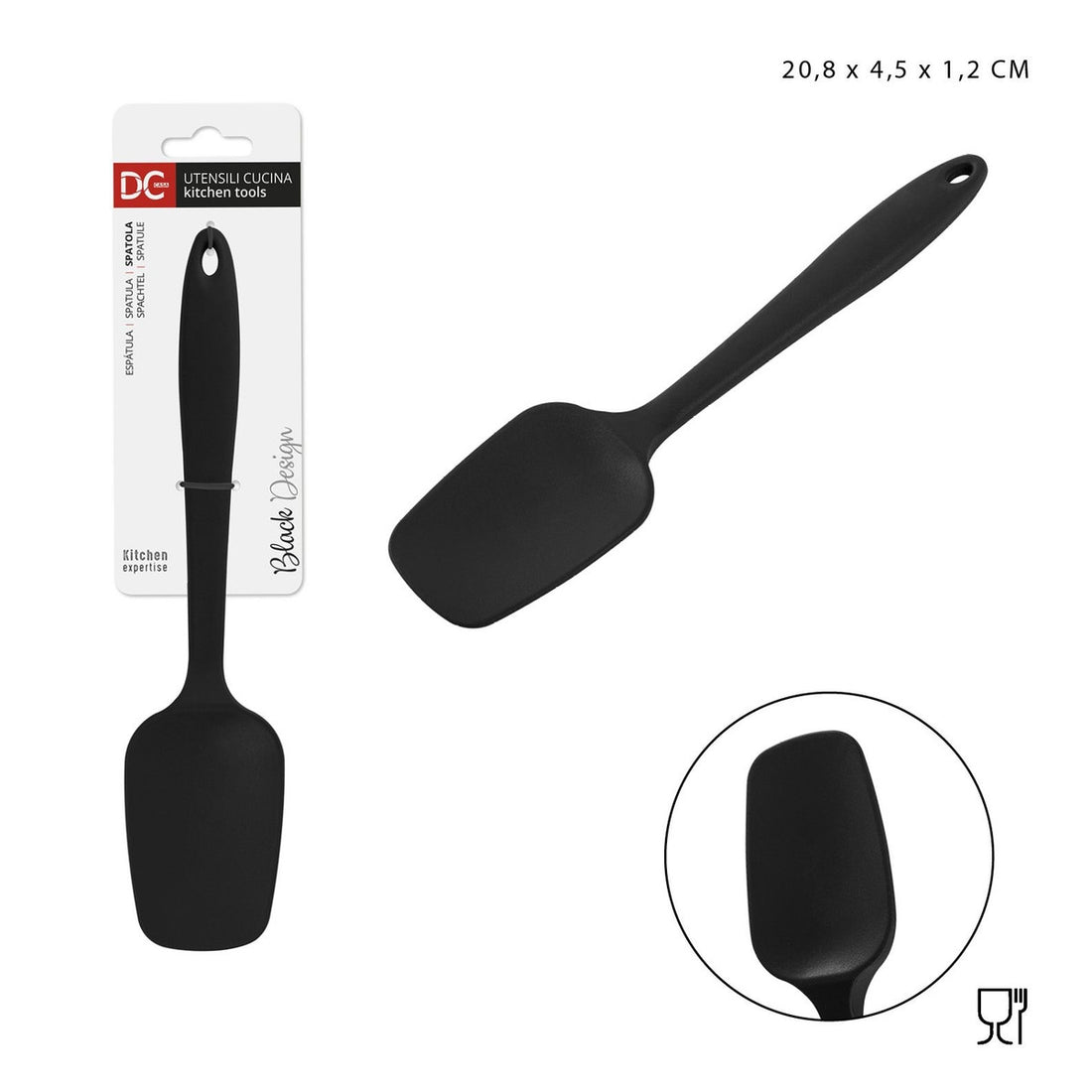 Dc Casa - L/Black Spatola Silicone 20.8x4.5x1.2Cm