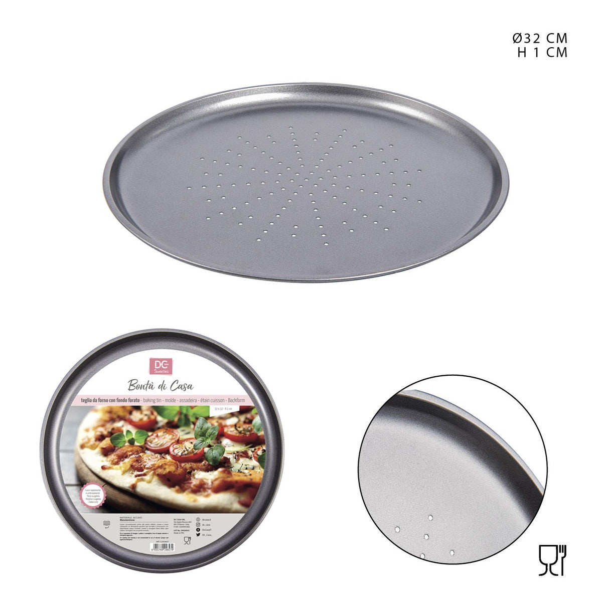 Dc Casa - Teglia Pizza Tonda D32X1Cm