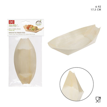 Dc Barchetta Legno Finger Food 17.5Cm 6Pz