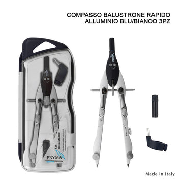 Pryma - Compasso balaustrone rapido alluminio 3pz