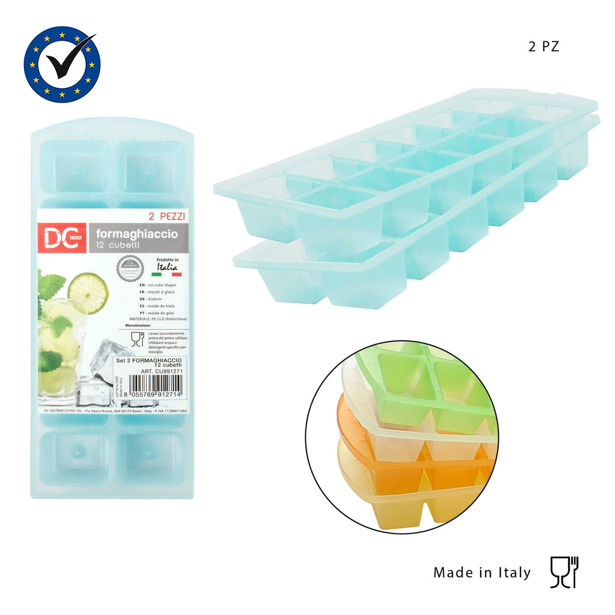 Dc - Stampo Ghiaccio 12Cubetti 2Pz
