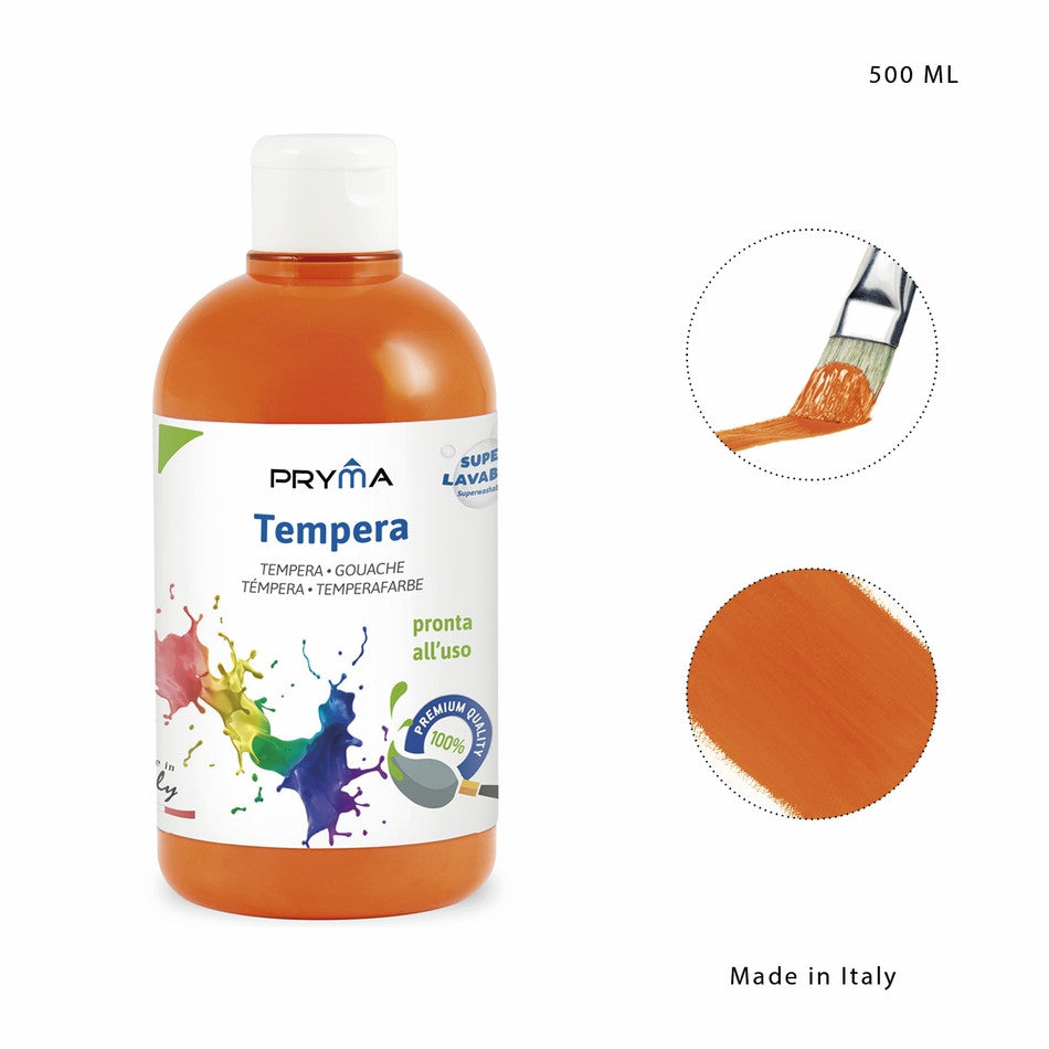 Pryma - Tempera superlavabile 500Ml arancione