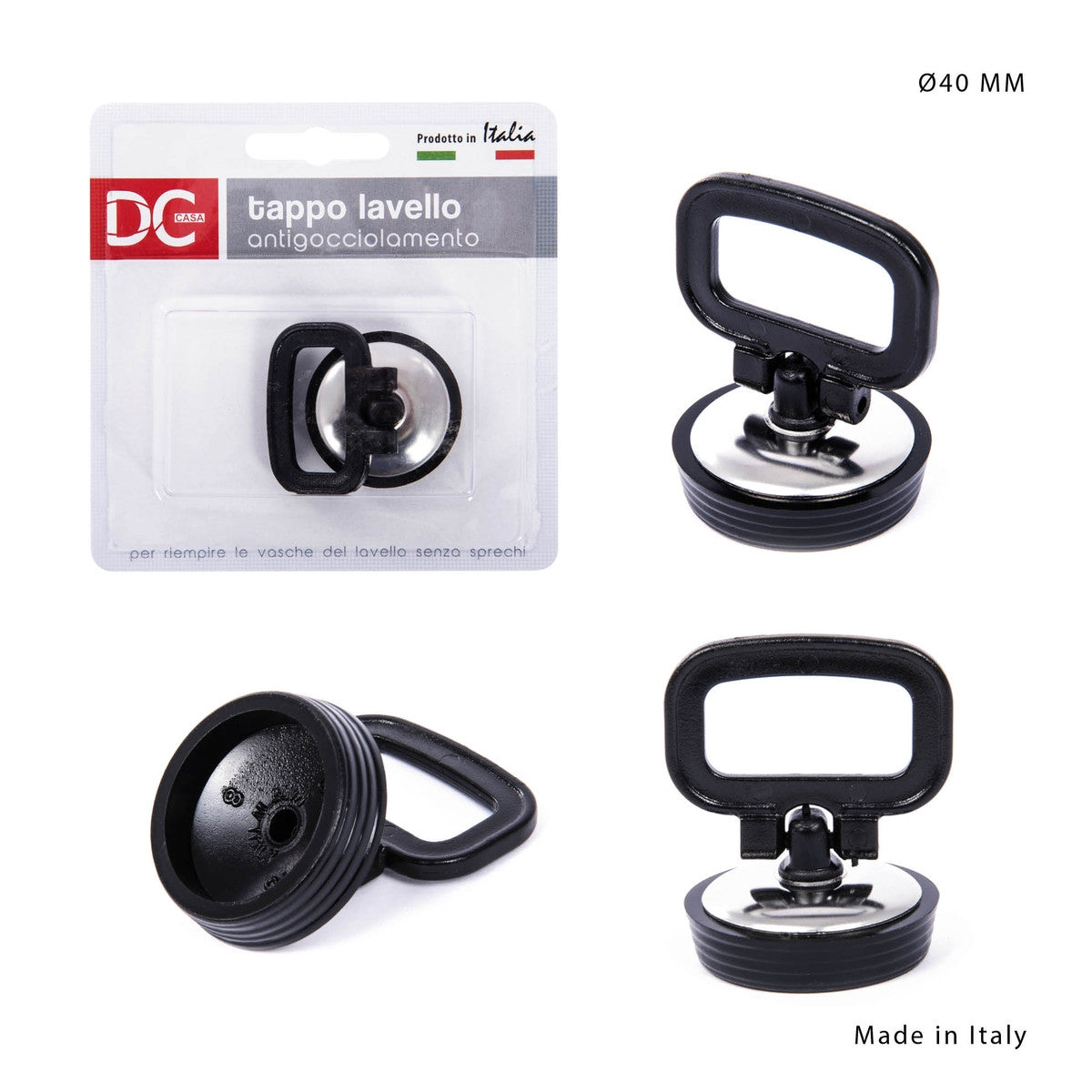 Dc - Tappo Lavello C/Manico Cop.Inox D.40Mm